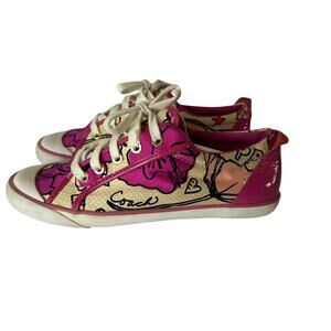 Coach Barrett Poppy Pink Petal Sneakers Y2K Streetwear Womens Size 9B Shoes Q675